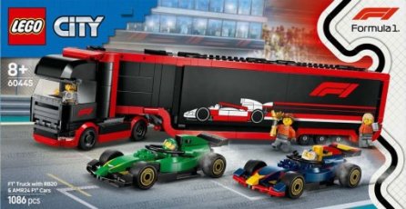 Lego 60445 F1® truck met RB20 en AMR24 F1® (V)